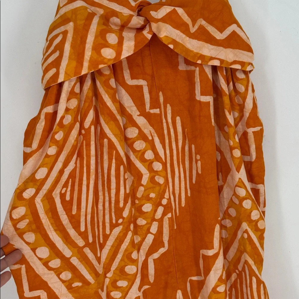 NWT ANTHROPOLOGIE PLEATED WIDE-LEG JUMPSUIT IN ORANGE size L - Picture 6 of 10